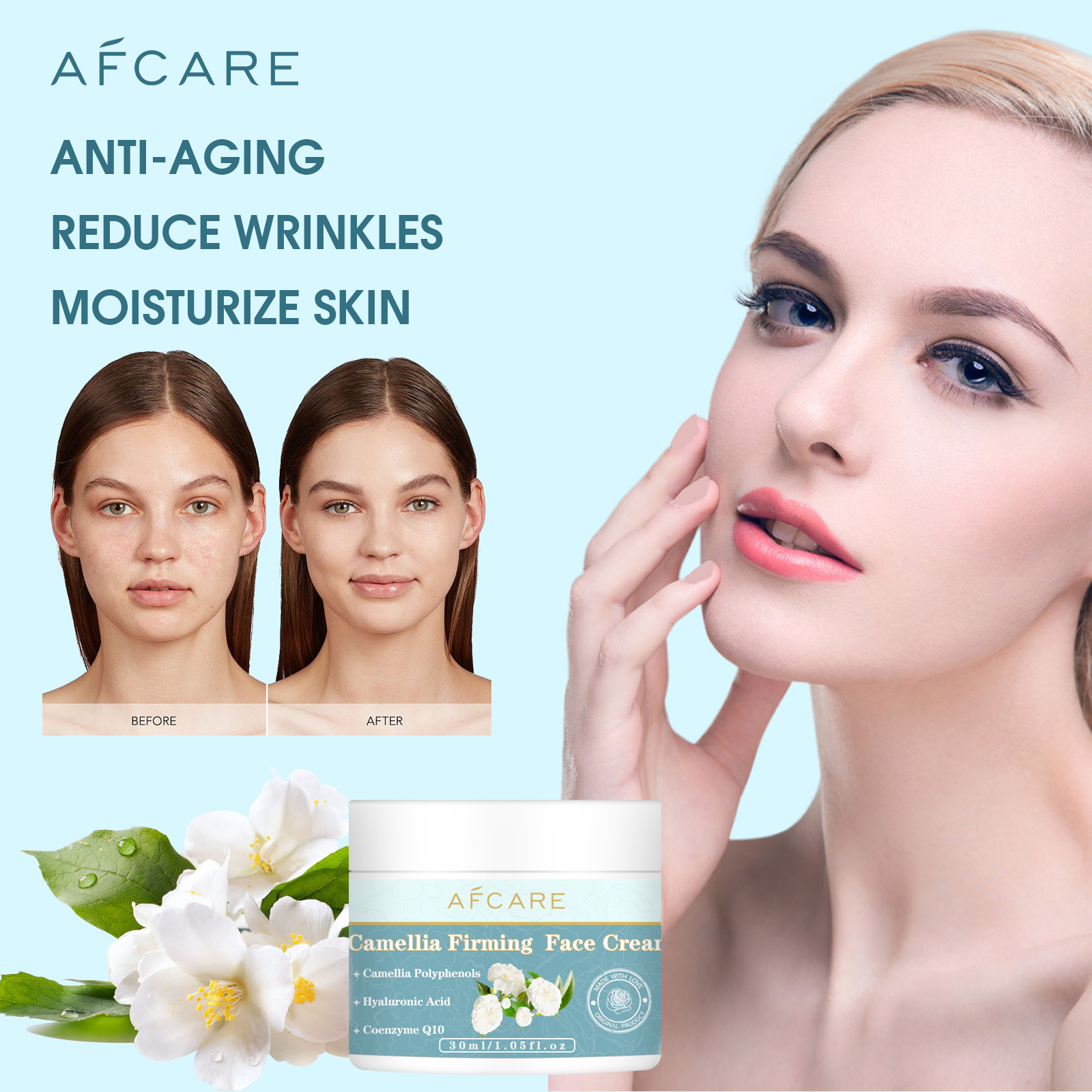 Coenzyme Q10 Cream - Camelia Crema viso rassodante Essenza antirughe